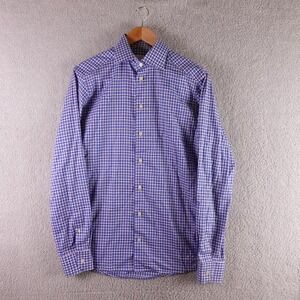 Eton‎ Slim Fit Dress Shirt Mens 15.5 39 Blue Purple Multi Check Button Down